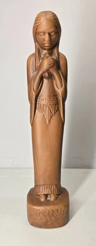 WILLARD STONE, Frankoma Pottery, Native American, Maiden w/ Rabbit, Vintage