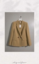 NWT A New Day Beige/khaki Double Breasted Bla...