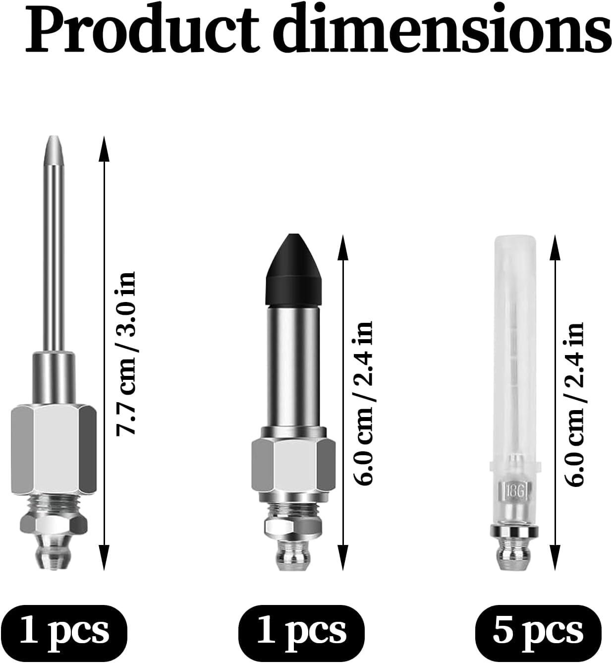 Grease Gun Needle Tip Kit 7 Pcs, 5Pc Mouth+ 1Pc Rubber... 