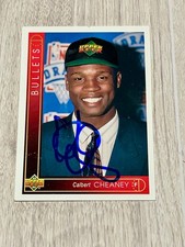 93-94 Calbert Cheaney Upper Deck rookie on card auto- Signed - Bullets- Indiana. rookie card picture