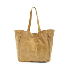 RAJ Myla Suede Large Shopper Tote Shoulder Bag Camel Tan