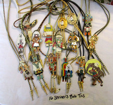 Lot of 16 Vintage El Zaribah Masonic Shriner Bolo Ties Potentate Phoenix Kachina