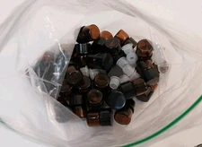40ct Essential Oil .25 Dram Vial Amber Glass Bottles w/ Lids Orifice Reducer NEW