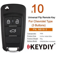 10x KEYDIY KD NB18-3 Universal Flip Remote Key for Chevrolet 3 Buttons for KD-X4