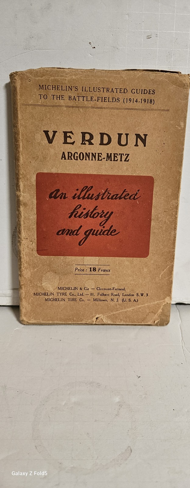 Antique Verdun Book Copyright 1919 Argonne-Metz 1914-1918 Rare  Great...