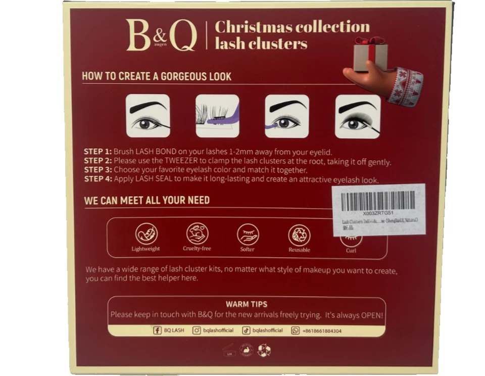 B&Q 'Merry Christmas' Themed Lash Clusters Kit - Image 4 of 4