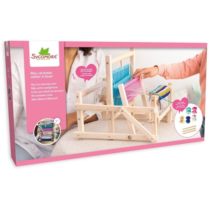 Métier à tisser Sycomore Lovely Box jeu créatif de tissage traditionnel pour enfant