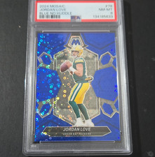 Panini 2024 Mosaic Jordan Love #78 No Huddle Blue Mosaic Prizm Packers PSA 8 /75