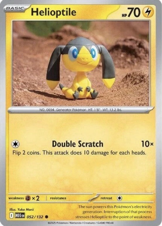 Helioptile 052/132 - Mega Evolution Reverse Holo - NM