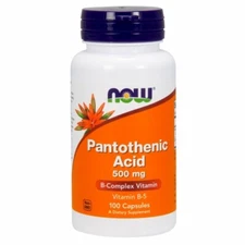 Pantothenic Acid 500 mg 100 Caps By Now Foods