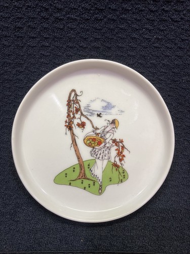 4 Vintage Untersetzer Schmuckschale schöne Dame Bareuther Waldsassen Bavaria Germany - Bild 4 von 6