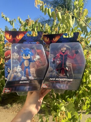 Sonic The Hedgehog Jakks Pacific 4  Figure Sonic 3 Ivo Robotnik Eggman Bundle