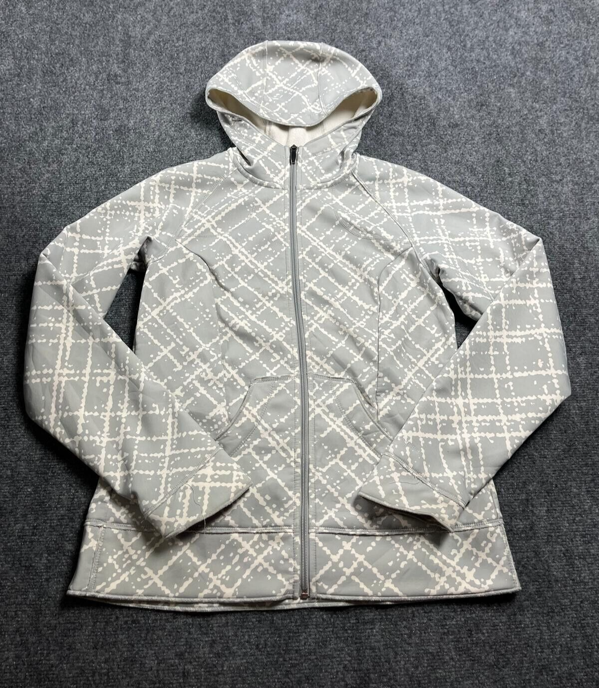 Columbia Women's Patterned Full Zip Jacket Gray Hoodie Size M