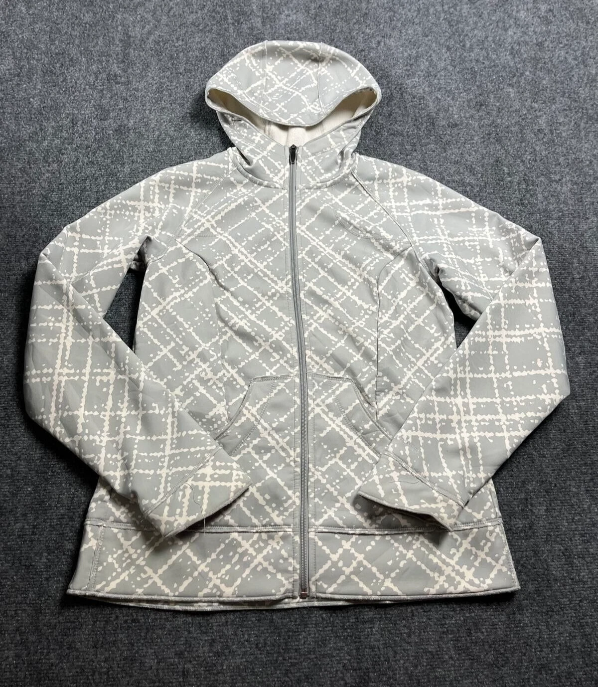 Columbia Women's Patterned Full Zip Jacket Gray Hoodie Size M