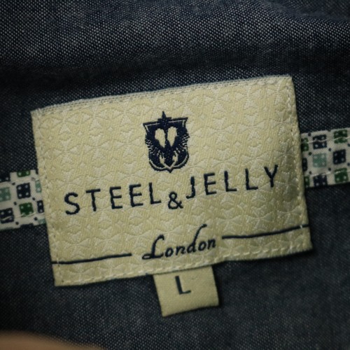 Steel & Jelly 100% Cotton Ditsy Floral Button Down Long Sleeve Shirt Blue L - Picture 13 of 24