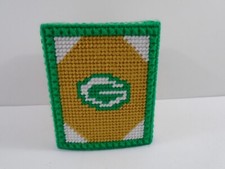 Green Bay Packers Plastic Canvas Tissue Box Cover G Green Gold White 5x5.5"