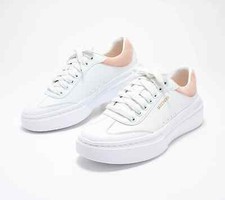 Skechers Cordova Classic Lace-Up Sneakers-Best Behavior-White/Pink-10M-A602296
