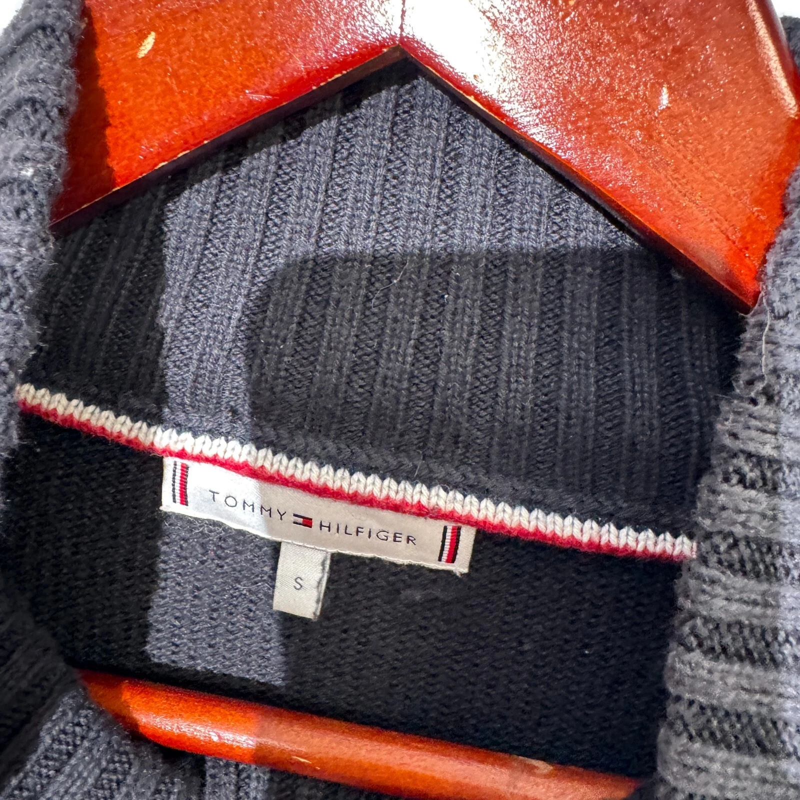 GUCCI Maglione vintage Tommy Hilfiger unisex verde nero bianco cotone taglia S astratto 9