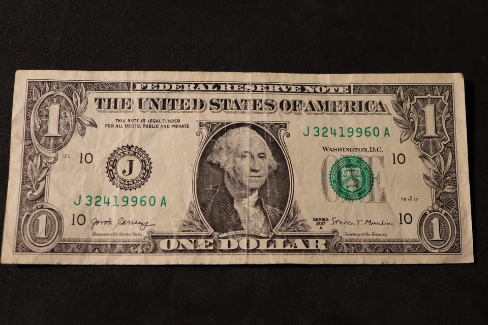 ONE DOLLAR FANCY BIRTHDAY/ANNIVERSARY NOTE [MARCH 24, 1996]  SN # J 32419960 A - Image 2 of 3