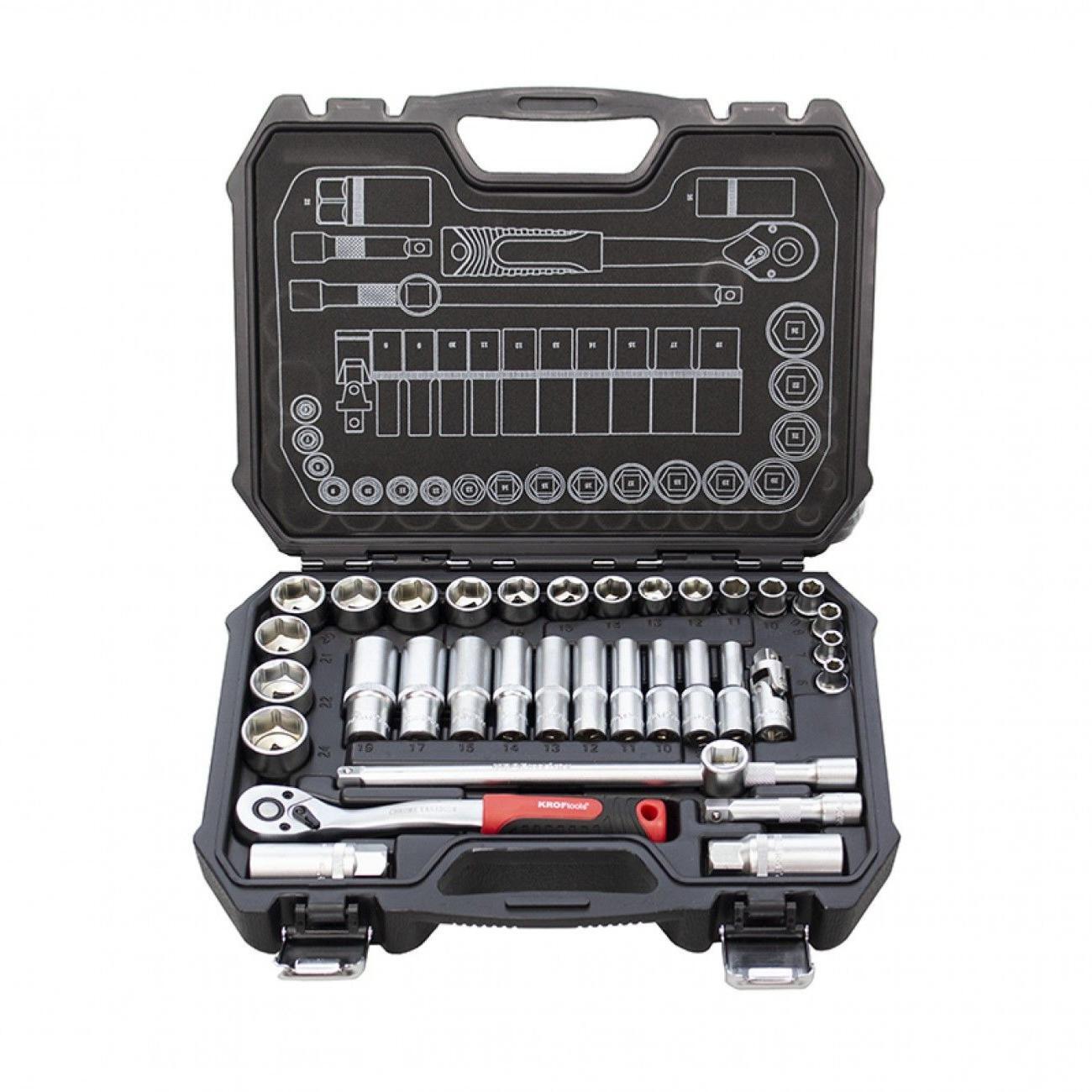 Mallette coffret de douilles métriques 3/8 cliquet et accessoires 35 pièces de serrage