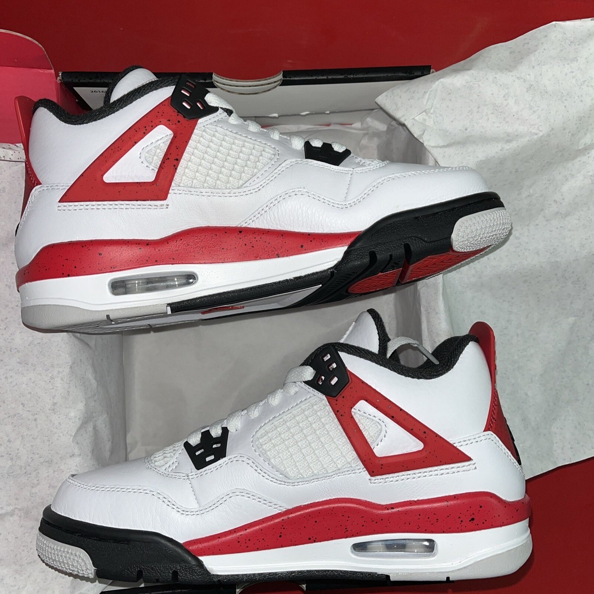 Nike Air Jordan 4 Retro Red Cement 408452-161 GS Size 7Y