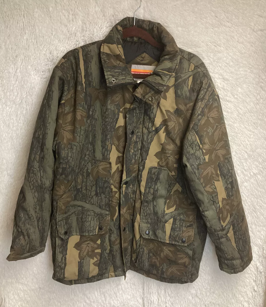 Vtg Winchester Dark Trebark Camo Hunting Jacket Men s Size Medium Camouflage