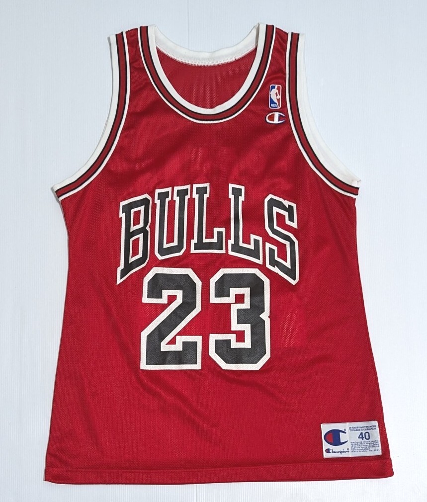 Chicago Bulls #23 Michael Jordan Vintage Champion Jersey Size 40