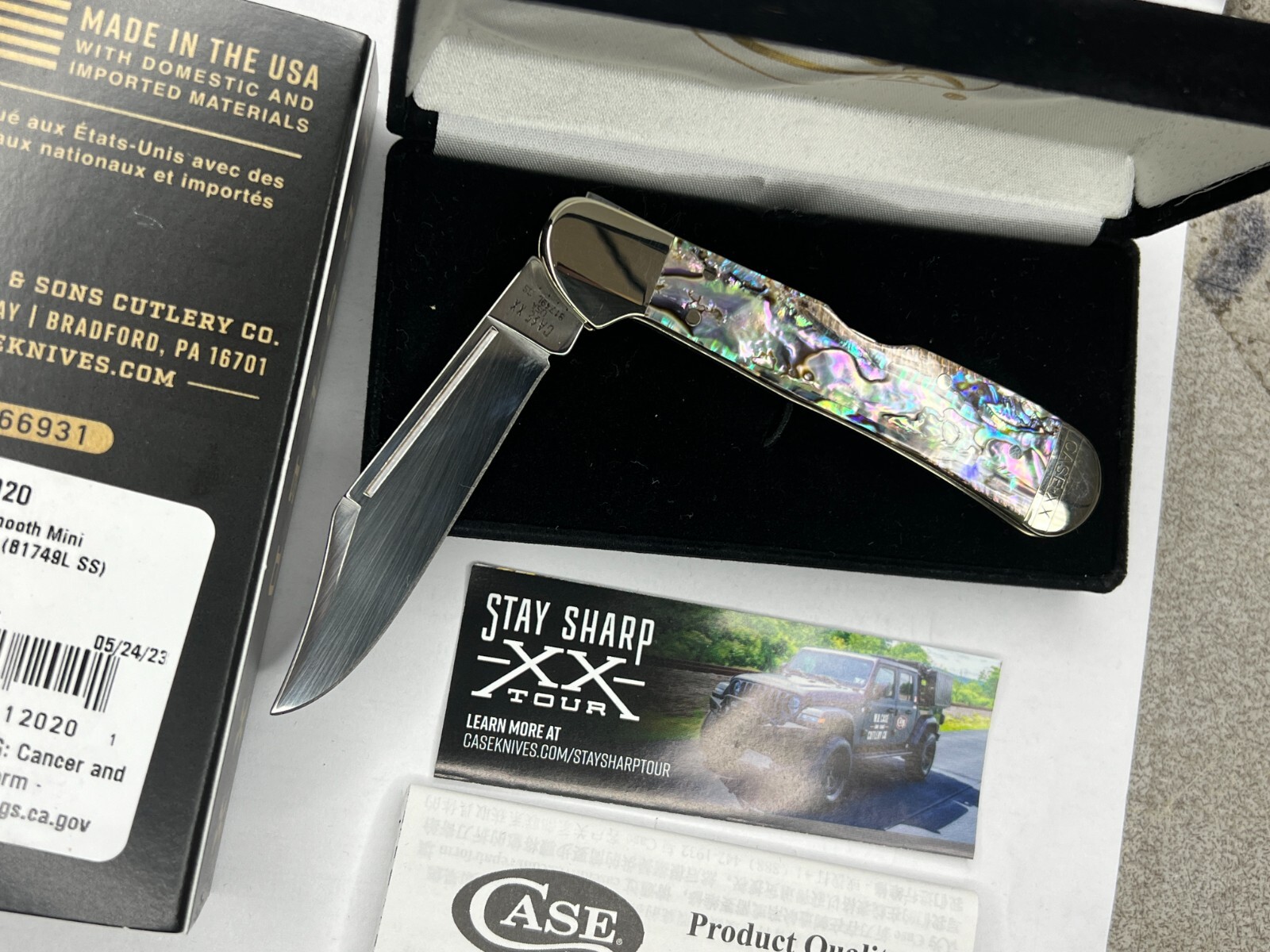 Case Abalone smooth mini copperlock knife 12020 # 81749LSS NEW FREE ...