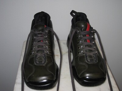 Vintage Dark Green Prada Vibram - Men's Shoe Size 6 1/2 Made in