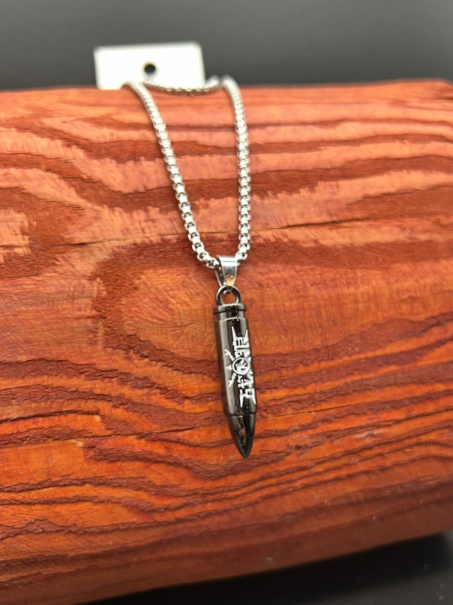 Stainless Steel Wolf Warrior 战狼 Bullet Pendant Chain
