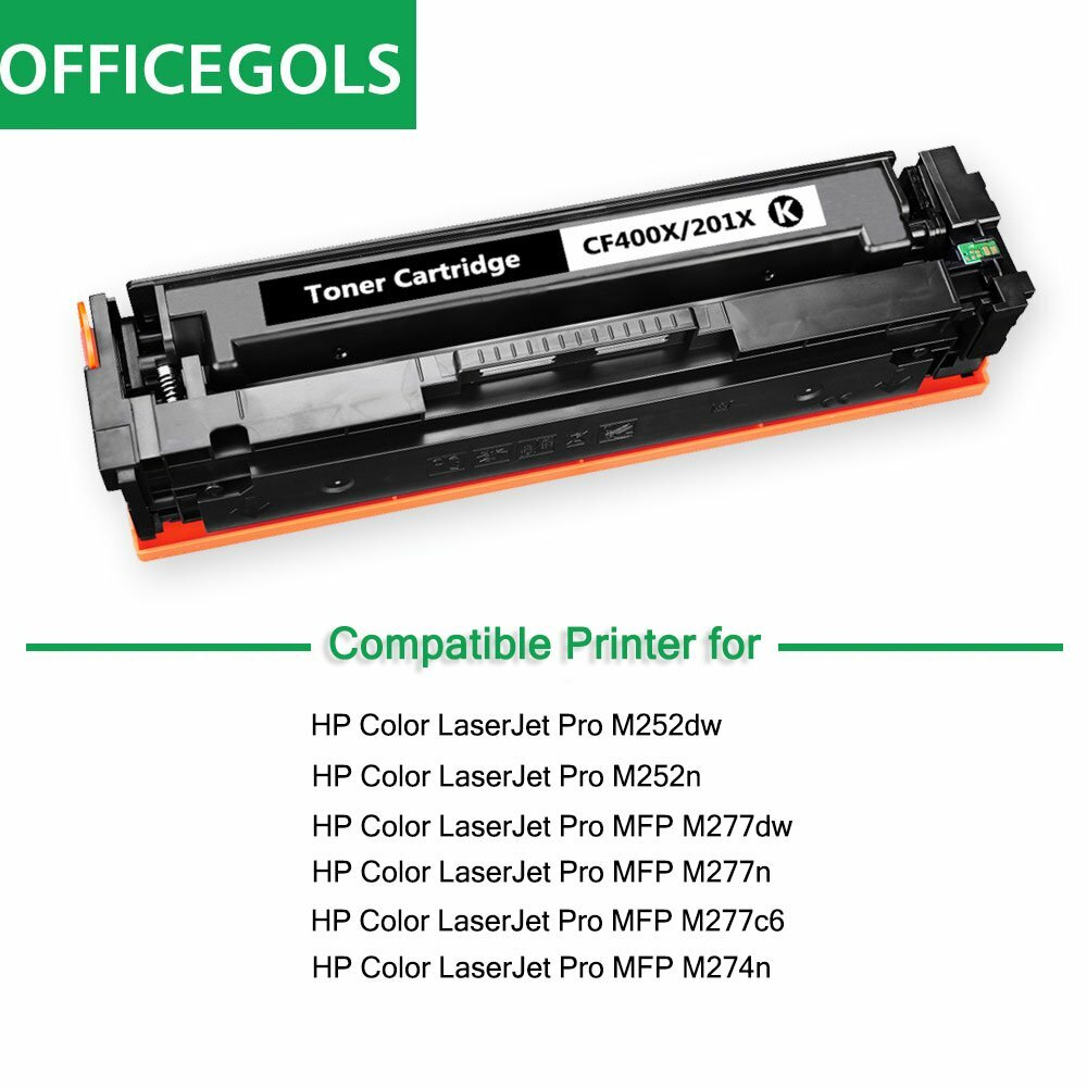2 Toner Ciano CF401X Per HP 201X – Compatibile Per M252dw, M277dw (Confezione Da 2)