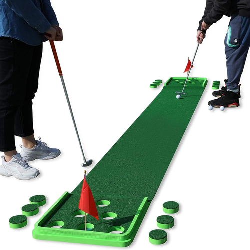 Golf Pong Spiel Set Puttingmatte Indoor & Outdoor Golf Putter Putting Green Pract - Bild 11 von 12