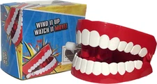 Moving TALKING CHATTERING TEETH Dentures Choppers Wind Up Joke Toy Large Mouth