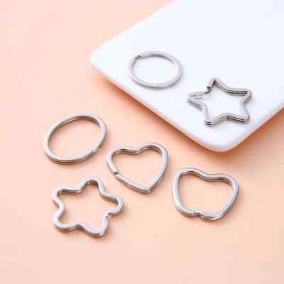 5/10/20/50pcs Metal Key Rings Love Star Shaped Keychain
