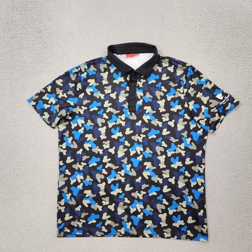 Redvanly Poloshirt Herren XL Blau Dawson Camo Print Kurzarm Golf Performance