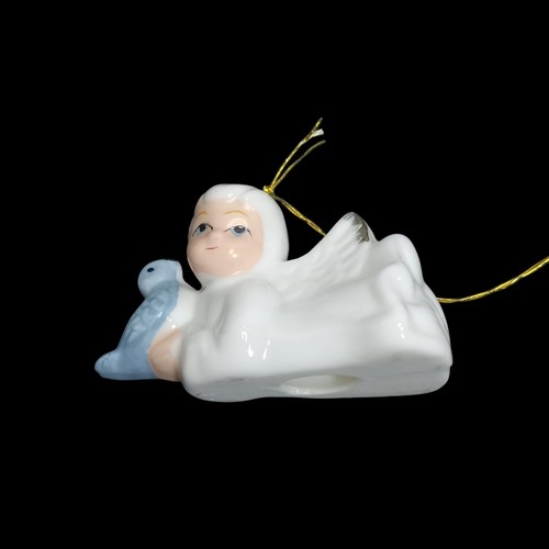 Vtg Taiwan Porcelain Animal Angel Ornament Figurines Set of 4 Christmas Easter - Picture 16 of 22
