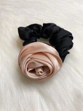 Pink Rose Flower Elastic Hair Tie Scrunchie Handmade Hair Accessories Gift New