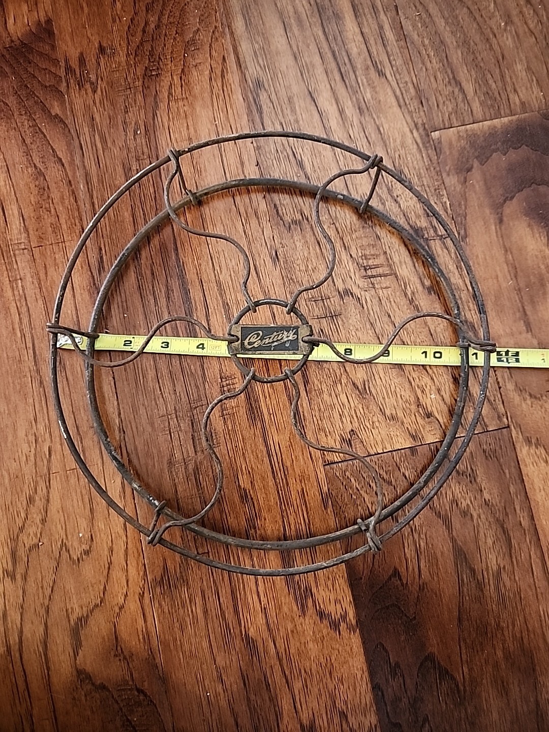 Antique Century electric fan cage with brass emblem nameplate 10 inches-image