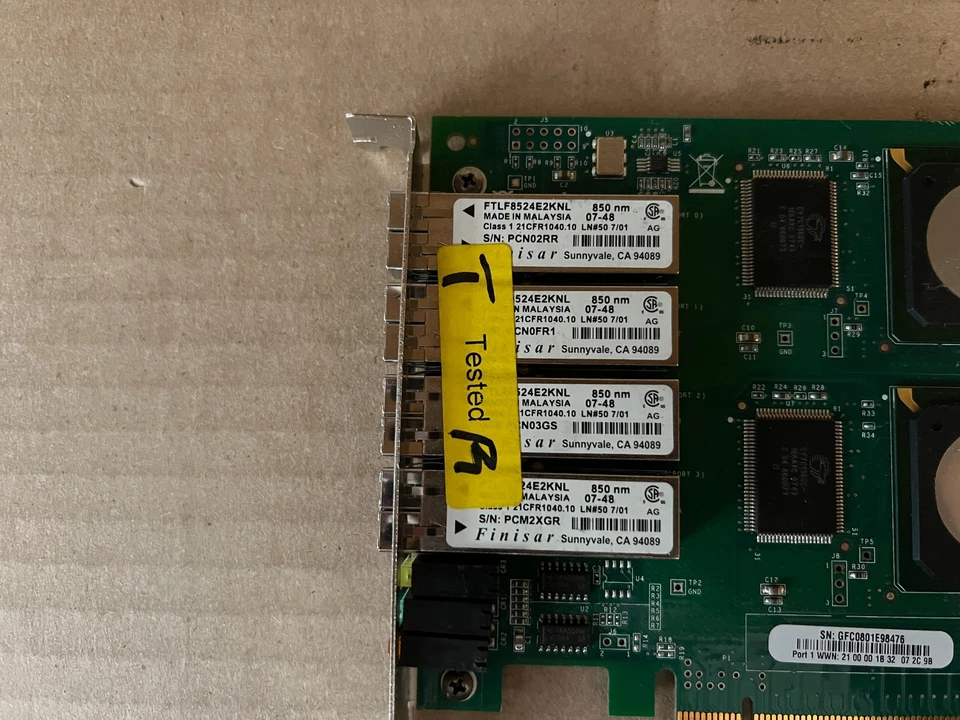 QLOGIC PX2610401-10 B QUAD PORT 4GB PCI-E FIBRE CHANNEL NETWORK ADAPTER M8-1(3) - Image 3 of 4