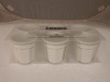 Image of 6 Bialetti Moka White Porcelain Bicchierini Espresso Cups Shot 60ml Coffee Cup