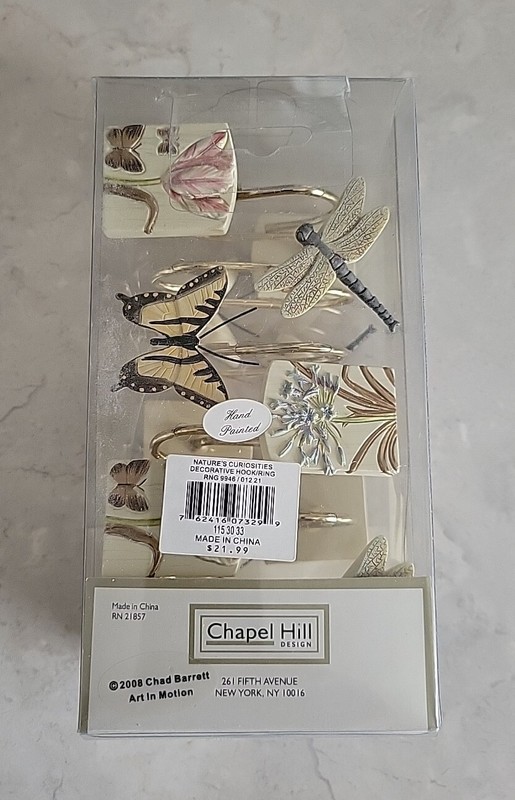 NEW Chapel Hill Chad Barrett Nature's Curiosities Shower Curtain Hooks Qty. 12
