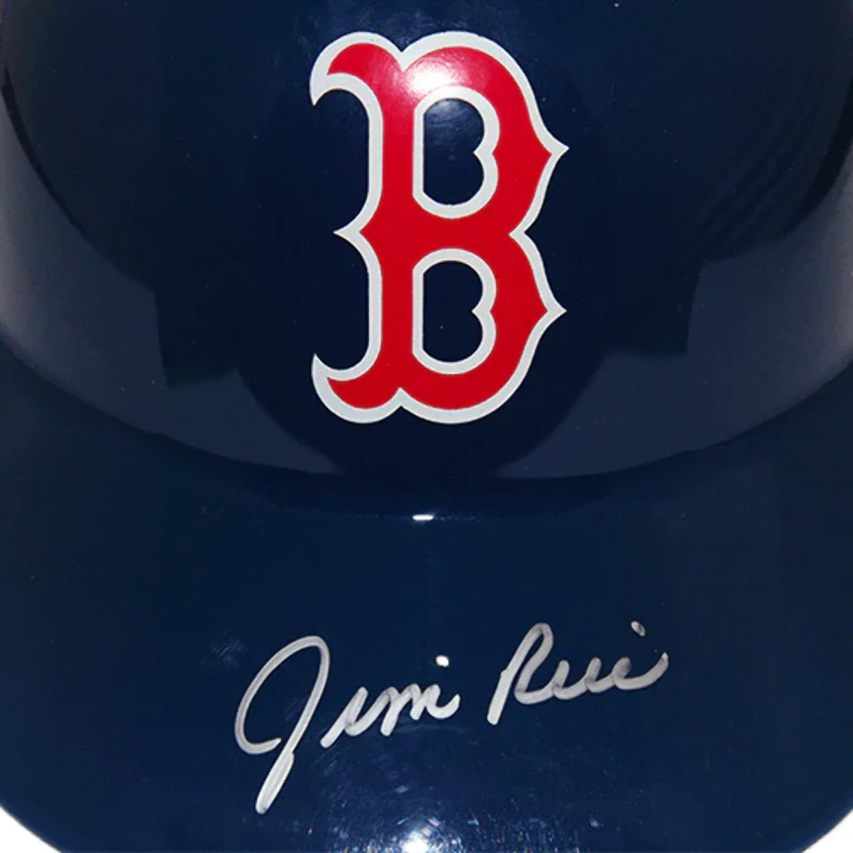 Casco de bateo de béisbol de recuerdo tamaño completo autografiado por Jim Rice de los Medias Rojas de Boston ( Foto 2 de 3