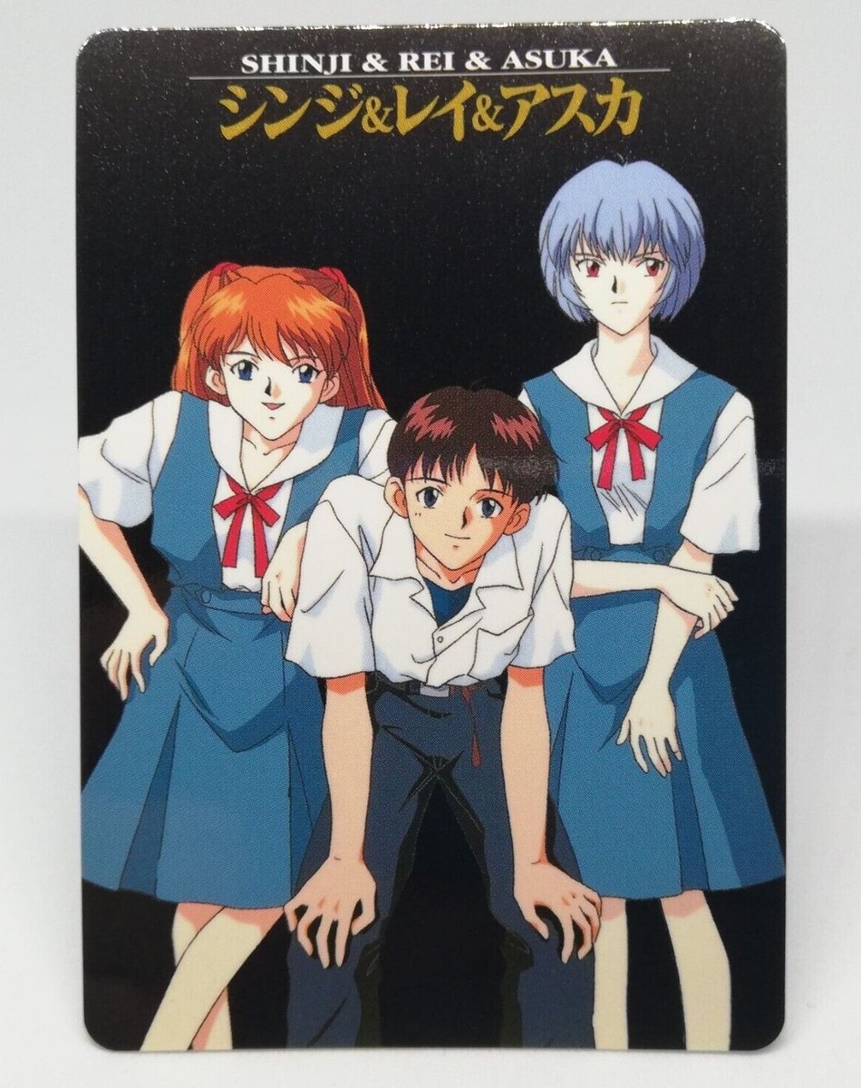 02 Shinji & Rei & Asuka NEON GENESIS EVANGELION Card 1st 1996 SEGA