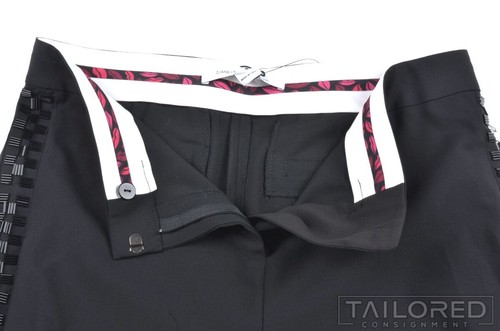 NWT - DIANE VON FURSTENBERG Black Wool Womens Luxury Pants Trousers - SIZE 8 - Picture 3 of 7