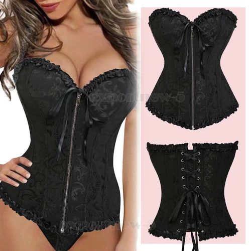 Mujeres Corsé Floral con Cordones Corsé Burlesco Deshuesado Sobre Busto Bustier Prendas para el torso S-6XL - Imagen 15 de 35