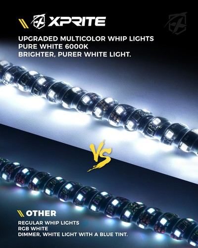 Antena iluminada con látigo espiral LED RGBW con banderas de base de resorte para Can-AM X3 UTV ATV - Imagen 50 de 62