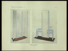 LOUIS SOGNOT, FRENCH ART DECO FURNITURE - 1929 POCHOIR- DRESSING TABLE, GLASS