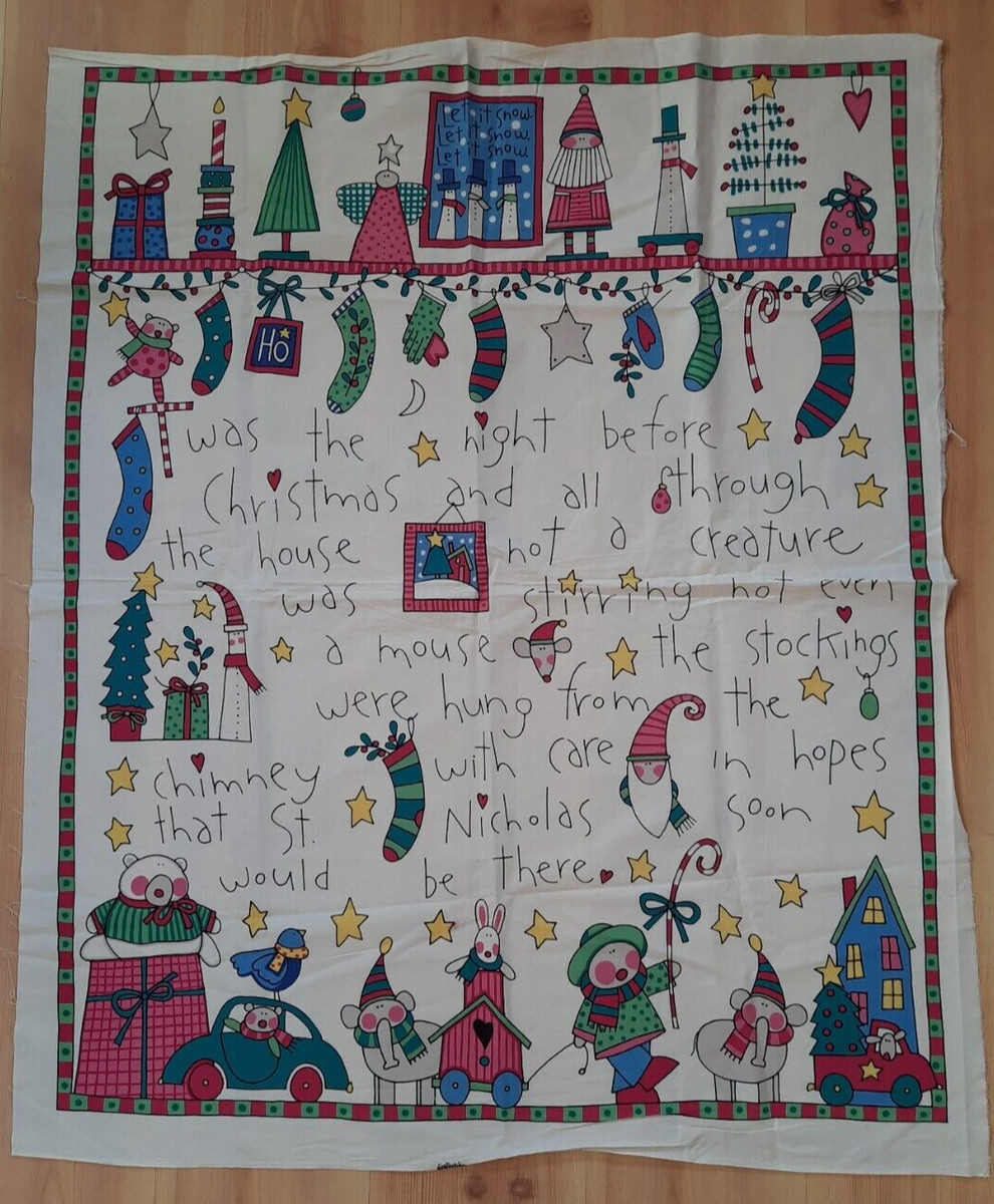 Sue Dreamer Night Before Christmas Fabric Panel for Hobby Lobby