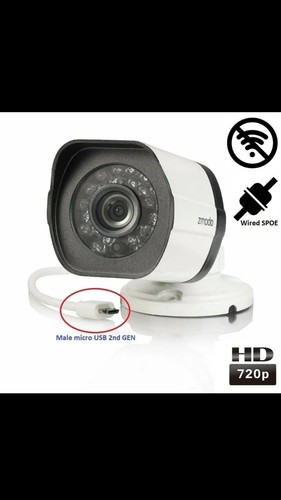 Cámara exterior con cable Zmodo ZP-IBH15-S 720p sPoE Hd macho microUSB segunda generación con cable - Imagen 14 de 18