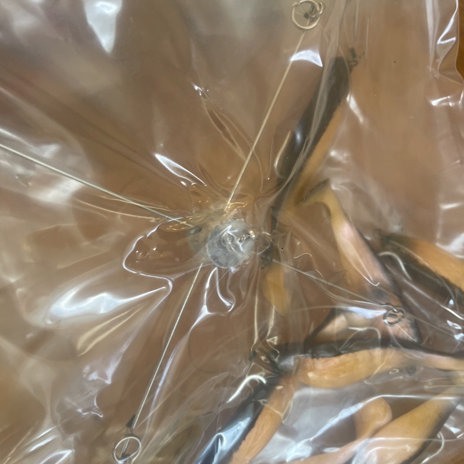 9” Umbrella Rig 4 Arm 11” With 6” Shad (9) Pearl Black 8/0 Hook Mustad New Pkg - Image 4